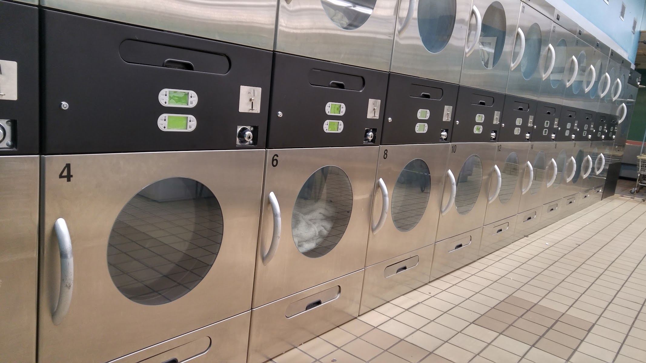 Row of commercial dryers